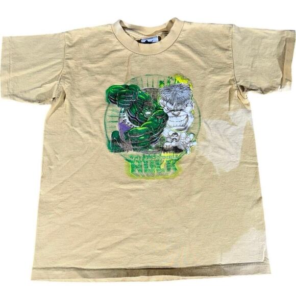 The Incredible Hulk 1990’s Vintage Tan Bleach T-shirt - Picture 1 of 5